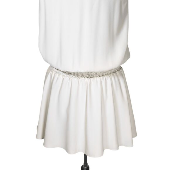 Amanda Uprichard Revolve Belle Kimmie Dress Ivory Keyhole Ruffle Smocked Mini S - Picture 9 of 9
